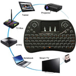 Teclado Mini Sem Fios I8 Max 2.4GHz com Touchpad, Rato Aéreo Fly Recarregável, Jogo Inteligente com Retroiluminação de 7 Cores