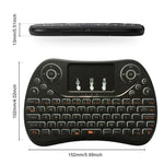 Teclado Mini Sem Fios I8 Max 2.4GHz com Touchpad, Rato Aéreo Fly Recarregável, Jogo Inteligente com Retroiluminação de 7 Cores