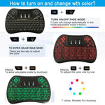 Teclado Mini Sem Fios I8 Max 2.4GHz com Touchpad, Rato Aéreo Fly Recarregável, Jogo Inteligente com Retroiluminação de 7 Cores