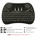 Teclado Mini Sem Fios I8 Max 2.4GHz com Touchpad, Rato Aéreo Fly Recarregável, Jogo Inteligente com Retroiluminação de 7 Cores
