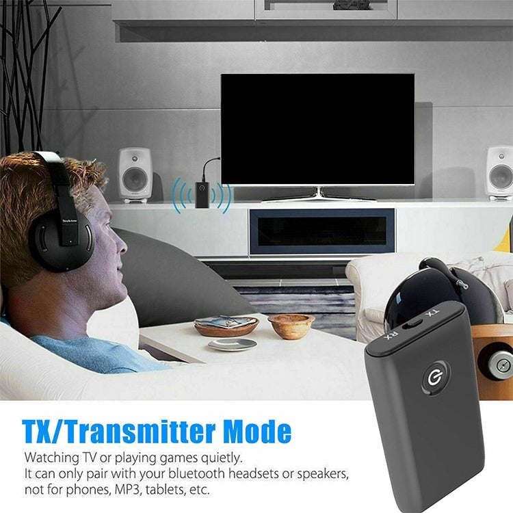 Adaptador Bluetooth B10S 5.0 Transmissor e Receptor Bluetooth 2 em 1, preto