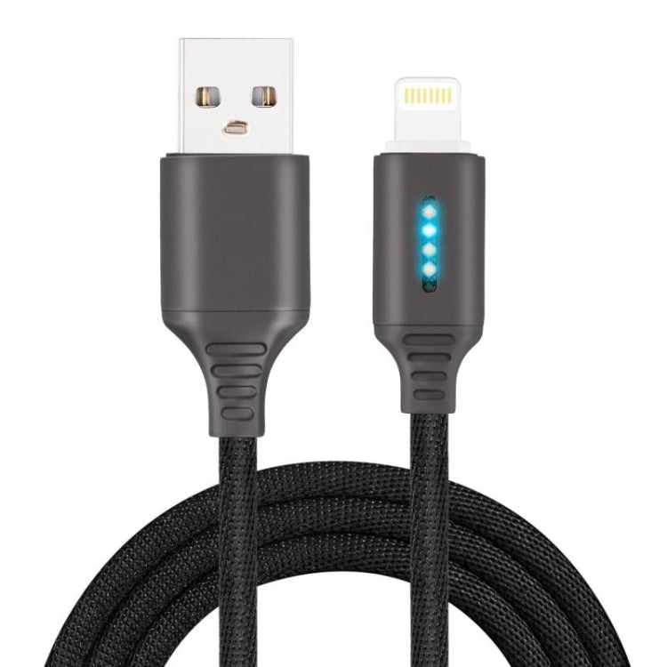 Cabo de Carregamento Inteligente com Desligamento Automático para Liga de Zinco para Cabo de Dados Luminoso da Apple com Luz de Corrida