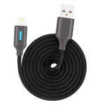 Cabo de Carregamento Inteligente com Desligamento Automático para Liga de Zinco para Cabo de Dados Luminoso da Apple com Luz de Corrida