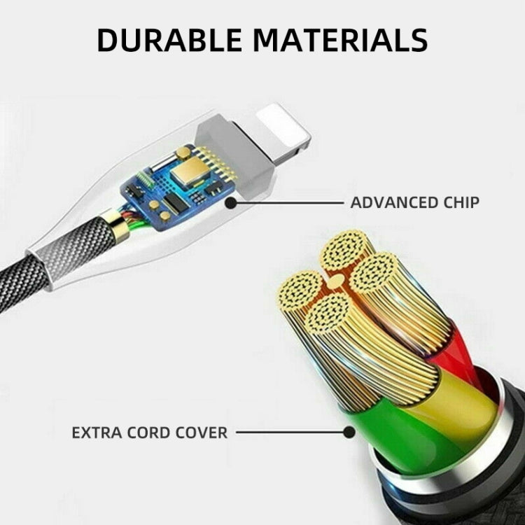 Cabo de Carregamento Inteligente com Desligamento Automático para Liga de Zinco para Cabo de Dados Luminoso da Apple com Luz de Corrida