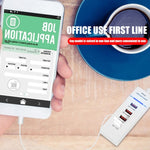 Adaptador Carregador com 4 Portas USB 5V 4.1A com Cabo de Alimentação, Comprimento do Cabo: 1,5m, Ficha US, Ficha US