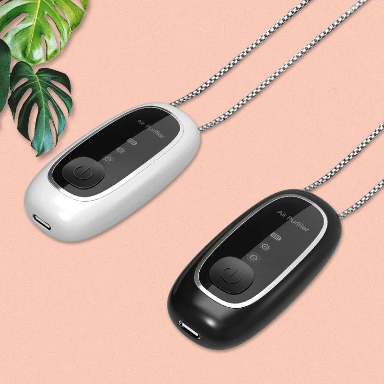 Purificador de Ar Portátil de Íons Negativos KY100A para Pendurar no Pescoço, Retangular Branco, Retangular Preto