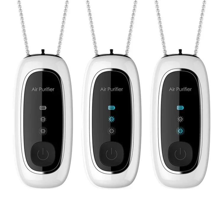 Purificador de Ar Portátil de Íons Negativos KY100A para Pendurar no Pescoço, Retangular Branco, Retangular Preto