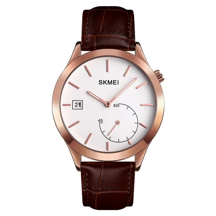 Relógio Masculino Criativo e de Moda SKMEI 1581 Simples Casual para Desporto ao Ar Livre Resistente à Água com Quartzo de Dois Pinos