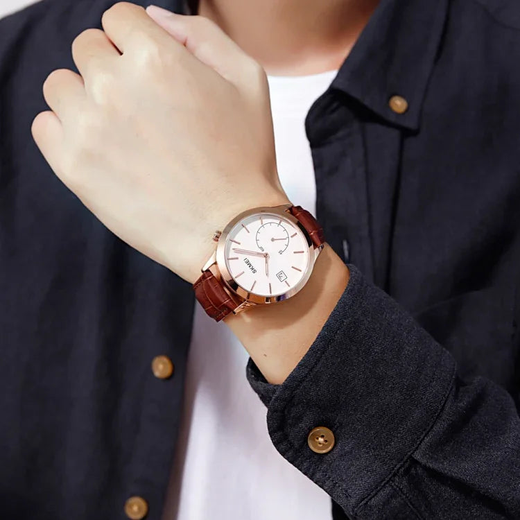 Relógio Masculino Criativo e de Moda SKMEI 1581 Simples Casual para Desporto ao Ar Livre Resistente à Água com Quartzo de Dois Pinos