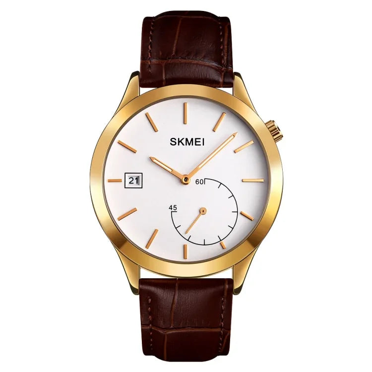 Relógio Masculino Criativo e de Moda SKMEI 1581 Simples Casual para Desporto ao Ar Livre Resistente à Água com Quartzo de Dois Pinos