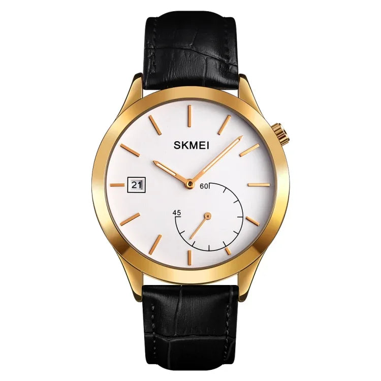 Relógio Masculino Criativo e de Moda SKMEI 1581 Simples Casual para Desporto ao Ar Livre Resistente à Água com Quartzo de Dois Pinos