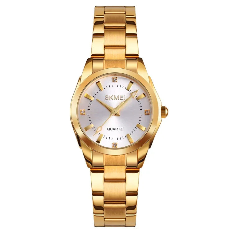 Relógio Feminino Skmei 1620 Delicado com Strass Criativo Casual Resistente à Água Relógio de Quartzo com Correia de Aço