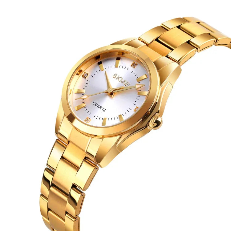 Relógio Feminino Skmei 1620 Delicado com Strass Criativo Casual Resistente à Água Relógio de Quartzo com Correia de Aço