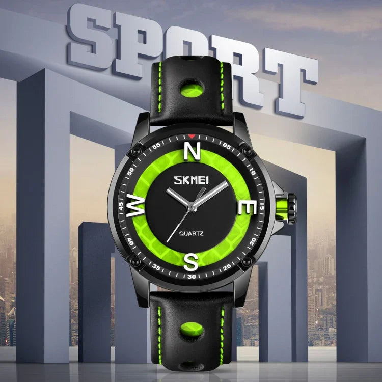 Relógio Masculino SKMEI 9211 de Moda com Mostrador Estéreo Desportivo Ponteiros Luminosos Criativo Relógio de Quartzo para Negócios e Tendência