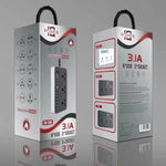 T09 Tomada Universal Internacional Multi-Funções Plug-in 3 Furos 3000W Alta Potência + 6 USB Carregamento Inteligente, PLUGUE UE, PLUGUE US, PLUGUE UK