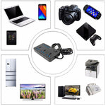 T09 Tomada Universal Internacional Multi-Funções Plug-in 3 Furos 3000W Alta Potência + 6 USB Carregamento Inteligente, PLUGUE UE, PLUGUE US, PLUGUE UK