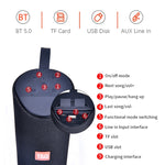 Coluna Bluetooth Portátil LED T&G TG169 Subwoofer Impermeável Estéreo 3D Mini Altifalante Sem Fios para Exterior Suporta AUX FM Cartão TF