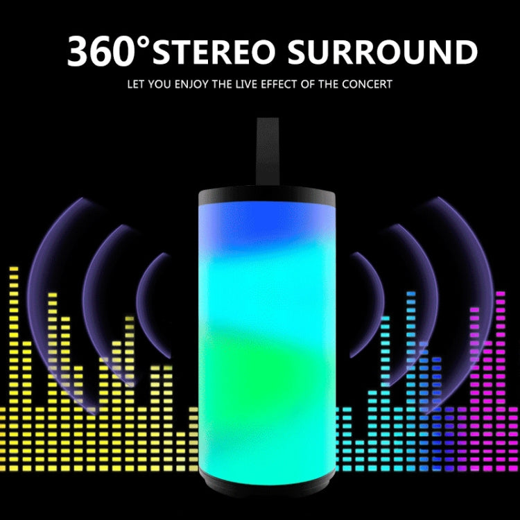 Coluna Bluetooth Portátil LED T&G TG169 Subwoofer Impermeável Estéreo 3D Mini Altifalante Sem Fios para Exterior Suporta AUX FM Cartão TF