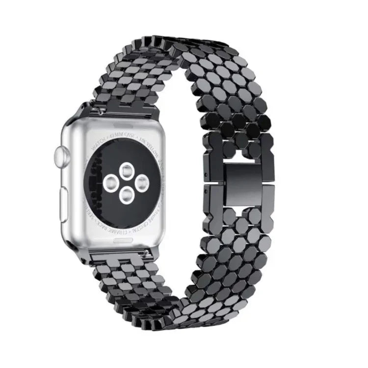 Para Apple Watch Series 5 & 4 44mm / 3 & 2 & 1 42mm Correia em Aço Inoxidável com Padrão Colmeia, Para Apple Watch Series 5 & 4 44mm