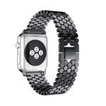 Para Apple Watch Series 5 & 4 44mm / 3 & 2 & 1 42mm Correia em Aço Inoxidável com Padrão Colmeia, Para Apple Watch Series 5 & 4 44mm