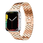 Para Apple Watch Series 5 & 4 44mm / 3 & 2 & 1 42mm Correia em Aço Inoxidável com Padrão Colmeia, Para Apple Watch Series 5 & 4 44mm