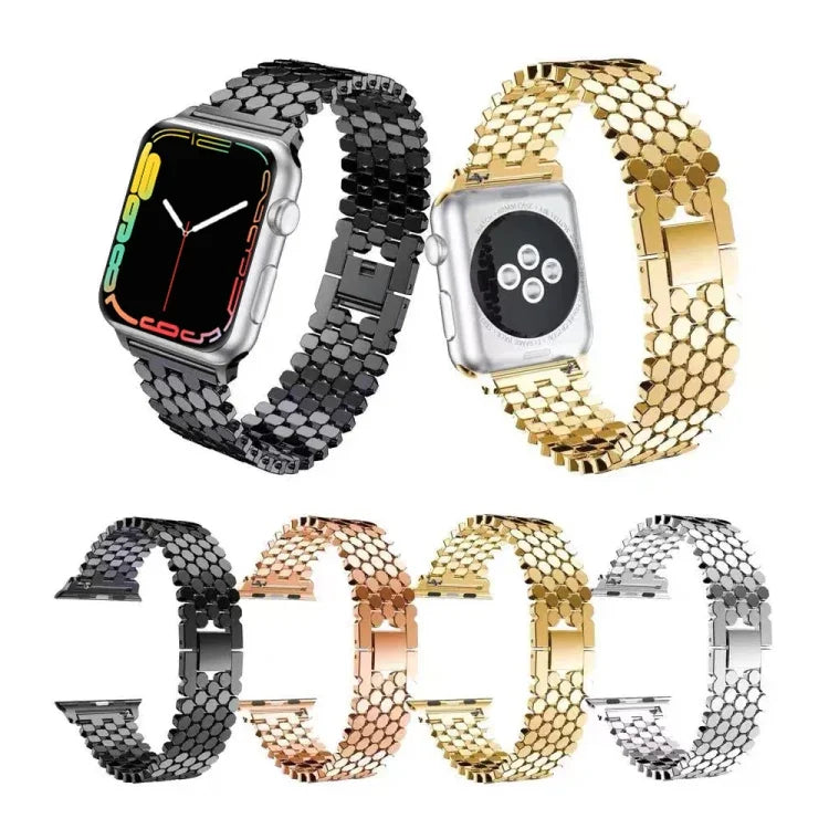 Para Apple Watch Series 5 & 4 44mm / 3 & 2 & 1 42mm Correia em Aço Inoxidável com Padrão Colmeia, Para Apple Watch Series 5 & 4 44mm