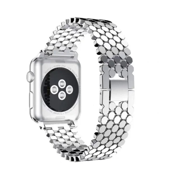 Para Apple Watch Series 5 & 4 44mm / 3 & 2 & 1 42mm Correia em Aço Inoxidável com Padrão Colmeia, Para Apple Watch Series 5 & 4 44mm