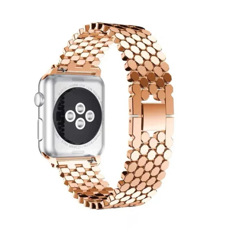 Para Apple Watch Series 5 & 4 44mm / 3 & 2 & 1 42mm Correia em Aço Inoxidável com Padrão Colmeia, Para Apple Watch Series 5 & 4 44mm