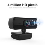 Webcam C3 400W píxeis, resolução 2K, foco automático HD 1080P, rotação 360 graus para transmissão em direto, videoconferência e trabalho, com microfone USB sem driver, C3