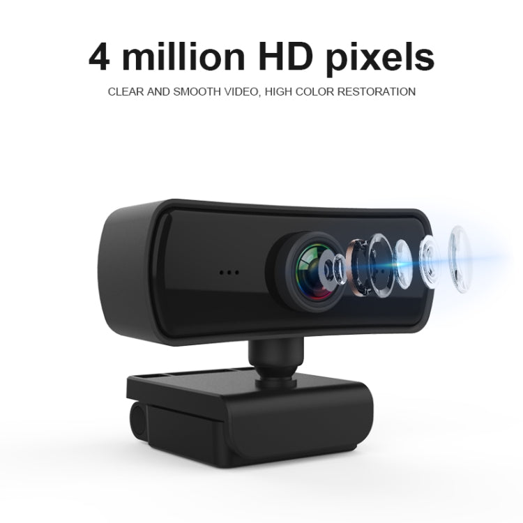 Webcam C3 400W píxeis, resolução 2K, foco automático HD 1080P, rotação 360 graus para transmissão em direto, videoconferência e trabalho, com microfone USB sem driver, C3
