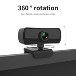 Webcam C3 400W píxeis, resolução 2K, foco automático HD 1080P, rotação 360 graus para transmissão em direto, videoconferência e trabalho, com microfone USB sem driver, C3