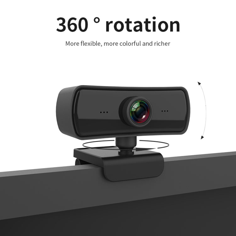 Webcam C3 400W píxeis, resolução 2K, foco automático HD 1080P, rotação 360 graus para transmissão em direto, videoconferência e trabalho, com microfone USB sem driver, C3