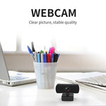 Webcam C3 400W píxeis, resolução 2K, foco automático HD 1080P, rotação 360 graus para transmissão em direto, videoconferência e trabalho, com microfone USB sem driver, C3