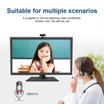 Webcam C3 400W píxeis, resolução 2K, foco automático HD 1080P, rotação 360 graus para transmissão em direto, videoconferência e trabalho, com microfone USB sem driver, C3