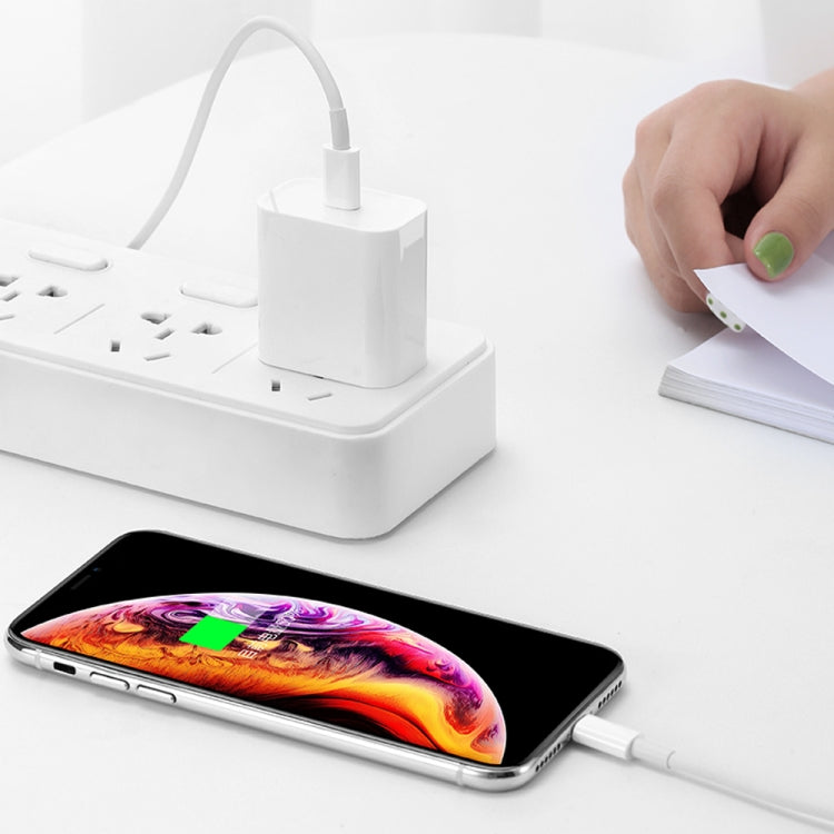 Carregador de Viagem 2 em 1 com Porta Única USB-C / Tipo-C + Cabo de Dados de Carregamento Rápido 3A PD 3.0 USB-C / Tipo-C para USB-C / Tipo-C, Comprimento do Cabo: 2m, 18W 2m