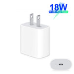 Carregador de Viagem 2 em 1 com Porta Única USB-C / Tipo-C + Cabo de Dados de Carregamento Rápido 3A PD 3.0 USB-C / Tipo-C para USB-C / Tipo-C, Comprimento do Cabo: 2m, 18W 2m