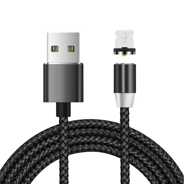 Conector Magnético Metálico USB para 8 Pin com Cabo de Dados Trançado em Nylon Bicolor, Comprimento do Cabo: 1m, 8 Pin