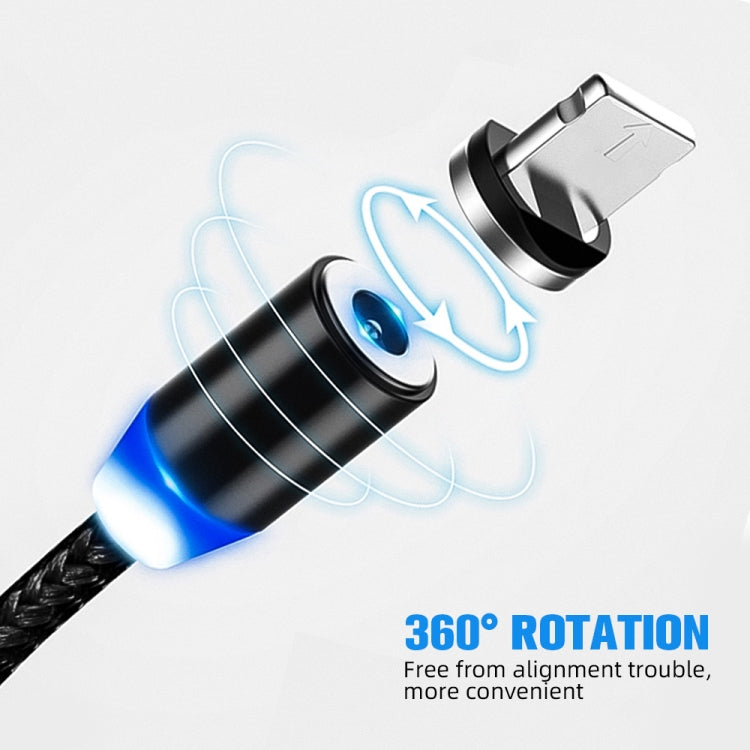 Conector Magnético Metálico USB para 8 Pin com Cabo de Dados Trançado em Nylon Bicolor, Comprimento do Cabo: 1m, 8 Pin
