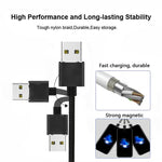 Conector Magnético Metálico USB para 8 Pin com Cabo de Dados Trançado em Nylon Bicolor, Comprimento do Cabo: 1m, 8 Pin