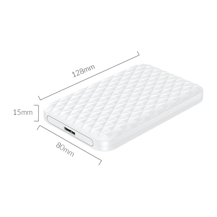 ORICO 2520U3 Caixa Portátil para Disco Rígido de 2,5 polegadas, Branco, Preto