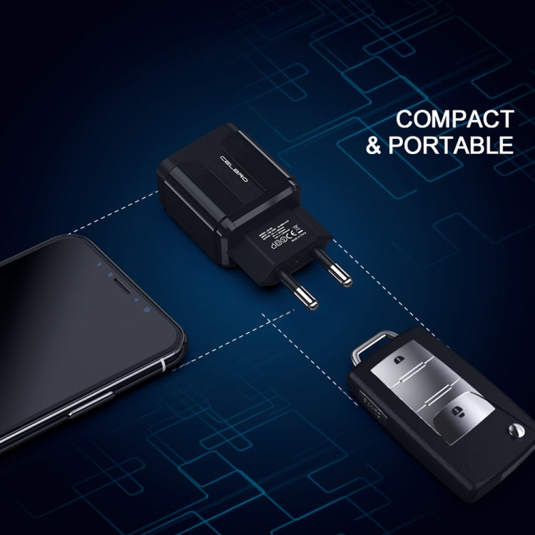 Carregador portátil QC3.0 18W com porta USB para carregamento rápido universal, ficha UE, ficha UE