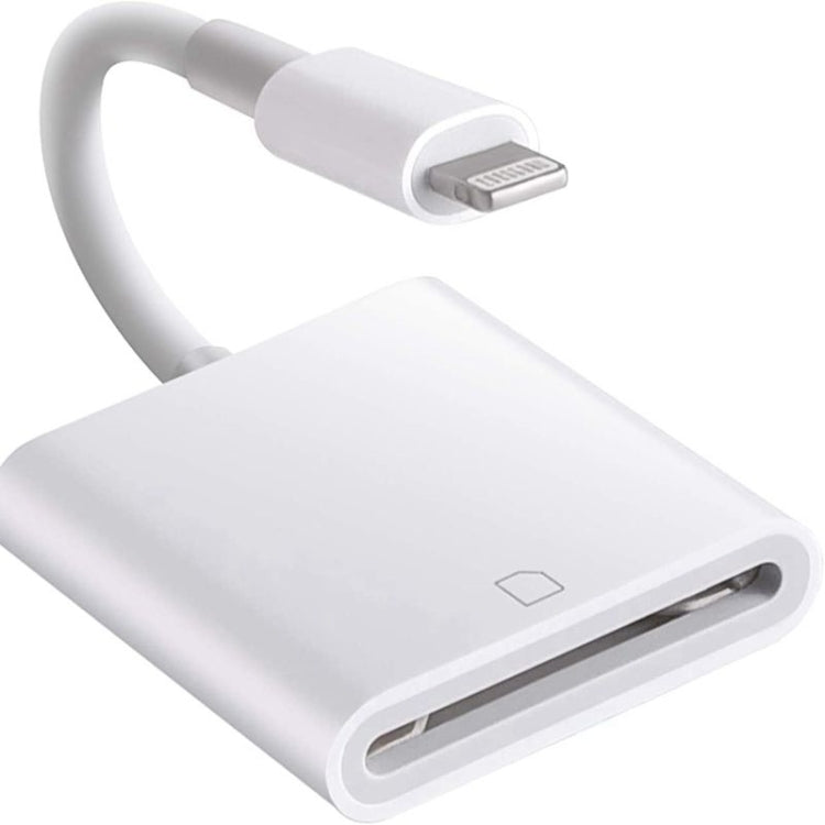 ZS-KL21810 Adaptador leitor de cartões para câmara 8 pinos para cartão SD, compatível com todos os sistemas iOS, slot para cartão SD