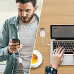 ZS-KL21810 Adaptador leitor de cartões para câmara 8 pinos para cartão SD, compatível com todos os sistemas iOS, slot para cartão SD