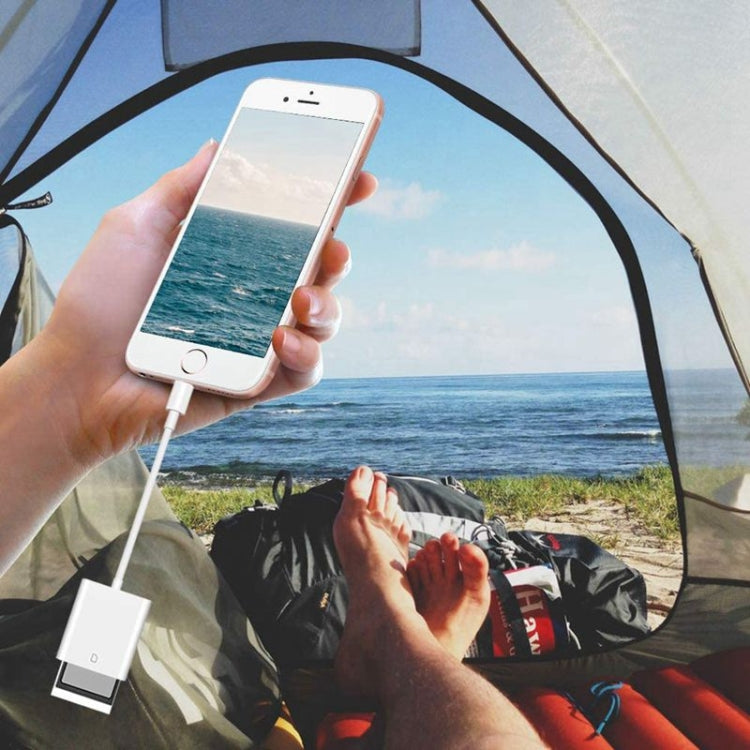 ZS-KL21810 Adaptador leitor de cartões para câmara 8 pinos para cartão SD, compatível com todos os sistemas iOS, slot para cartão SD
