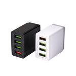 2 em 1 Cabo de Dados USB para 8 Pinos 1m + Carregador Rápido Universal de Viagem 30W QC 3.0 com 4 Interfaces USB para Telemóvel, Tablet, PC, Ficha US, Conjunto 8 Pinos Ficha US