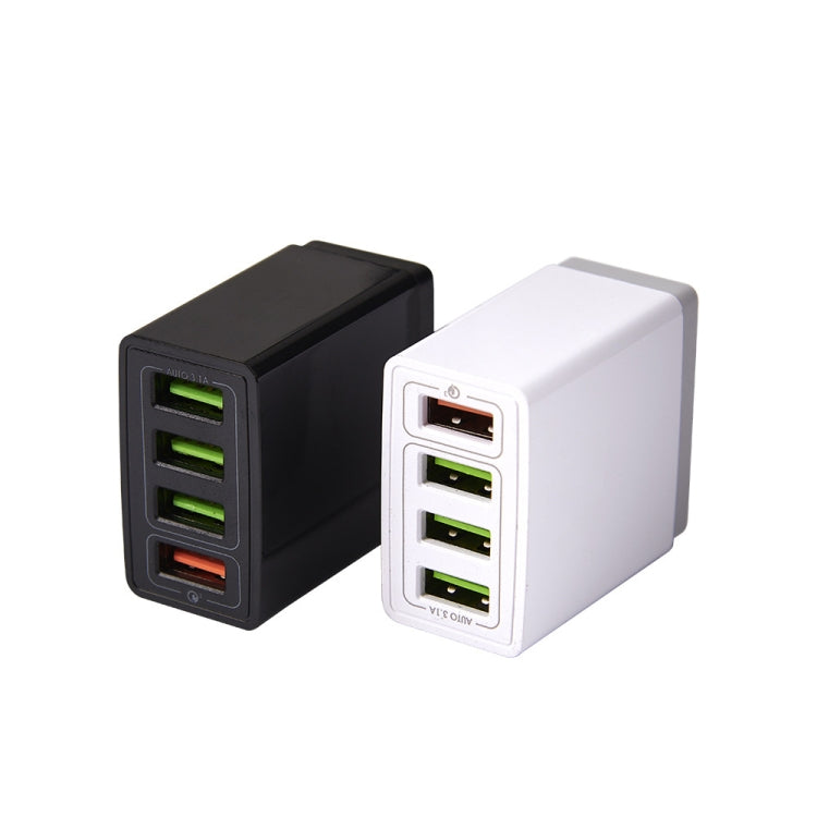 2 em 1 Cabo de Dados USB para 8 Pinos 1m + Carregador Rápido Universal de Viagem 30W QC 3.0 com 4 Interfaces USB para Telemóvel, Tablet, PC, Ficha US, Conjunto 8 Pinos Ficha US