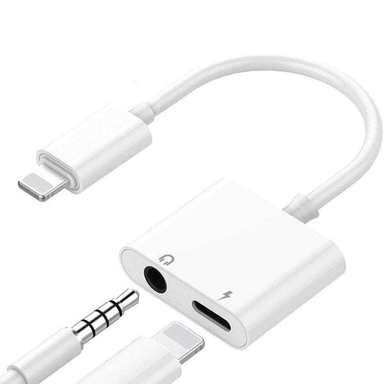 ZS-KL21804 Adaptador 2 em 1 8 pinos para áudio 3,5 mm + interface de carregamento 8 pinos, Adaptador para auriculares, Compatível com todos os sistemas iOS, 8 pinos + 3,5 mm