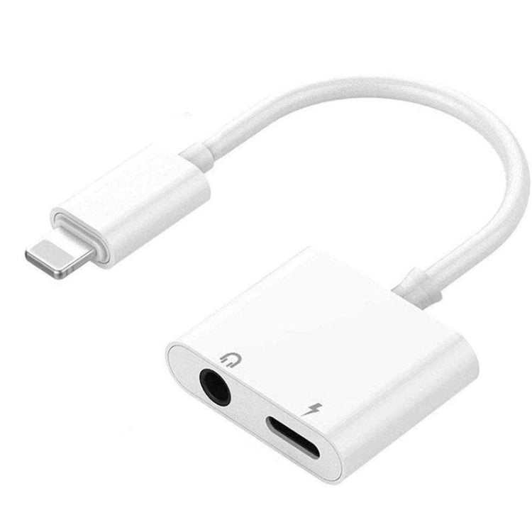 ZS-KL21804 Adaptador 2 em 1 8 pinos para áudio 3,5 mm + interface de carregamento 8 pinos, Adaptador para auriculares, Compatível com todos os sistemas iOS, 8 pinos + 3,5 mm