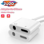 ZS-KL21804 Adaptador 2 em 1 8 pinos para áudio 3,5 mm + interface de carregamento 8 pinos, Adaptador para auriculares, Compatível com todos os sistemas iOS, 8 pinos + 3,5 mm