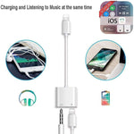 ZS-KL21804 Adaptador 2 em 1 8 pinos para áudio 3,5 mm + interface de carregamento 8 pinos, Adaptador para auriculares, Compatível com todos os sistemas iOS, 8 pinos + 3,5 mm